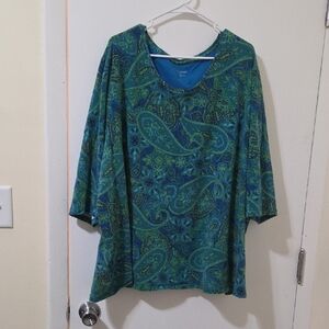 Catherines 5X 34/36 top green/blue